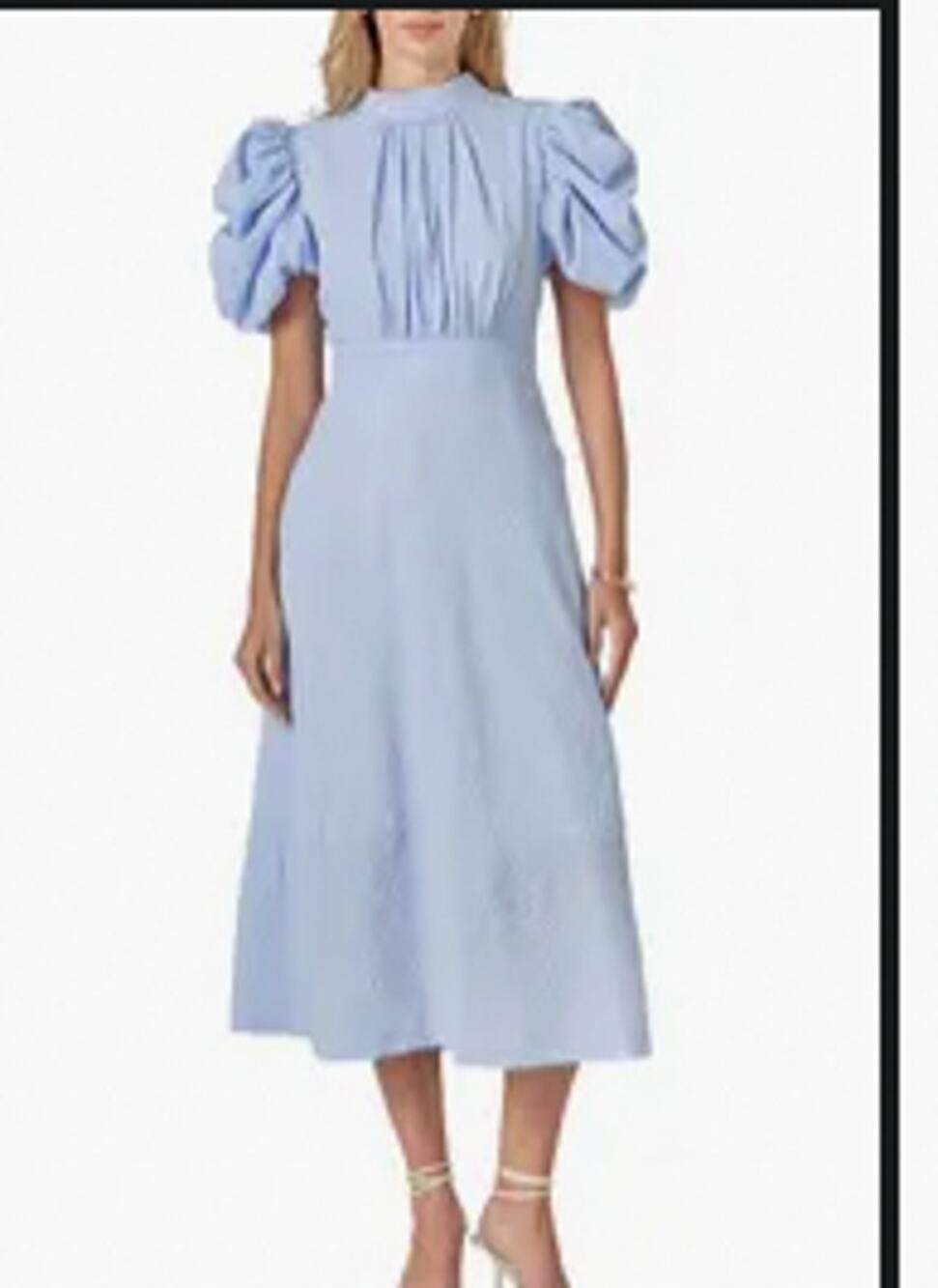 NWT English Factory Open Back Puff Sleeve Maxi Dress Sz S